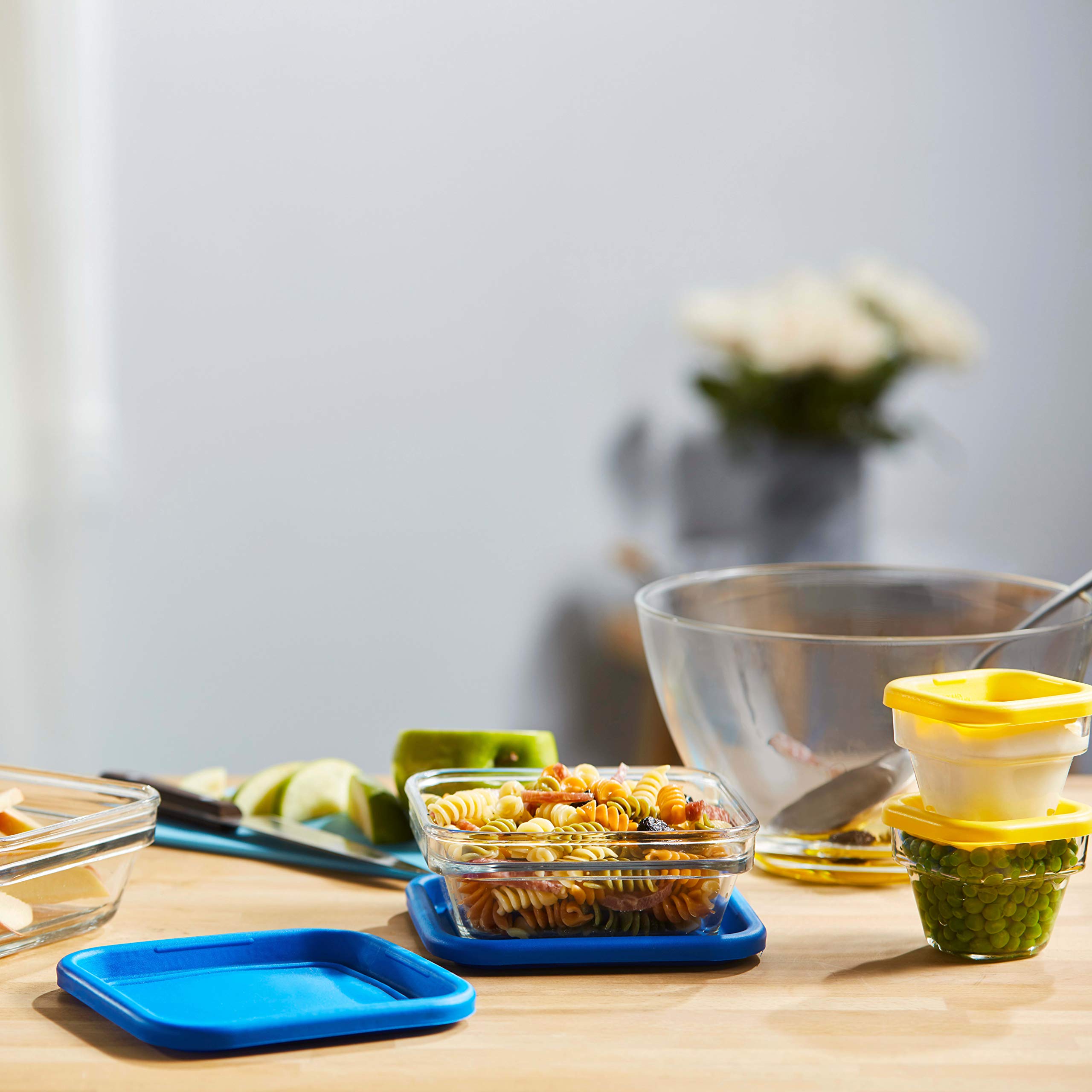 Amazon.com: Libbey Stack It Small Glass Storage Containers with